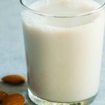 Glass of almond milk