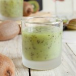 Glass of green kiwi juice