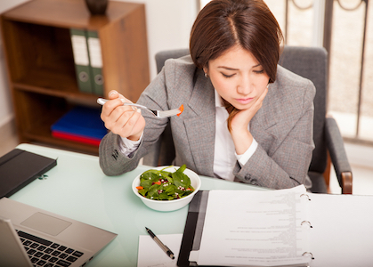 Eating lunch at the office