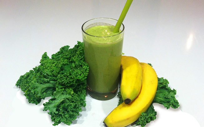 Kale, Peanut Butter and Banana Smoothie