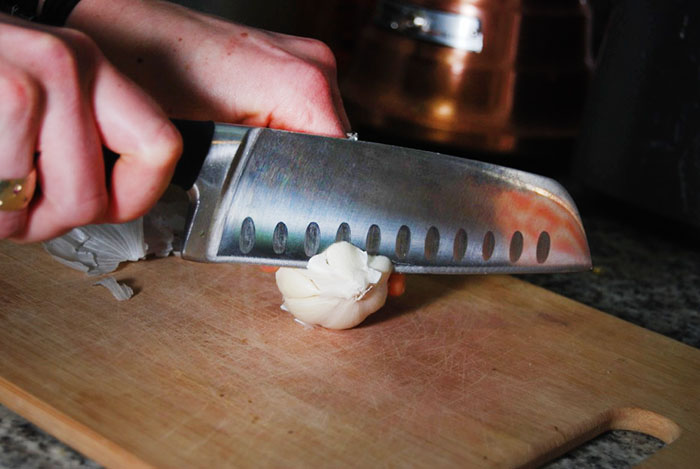 Cutting Garlic