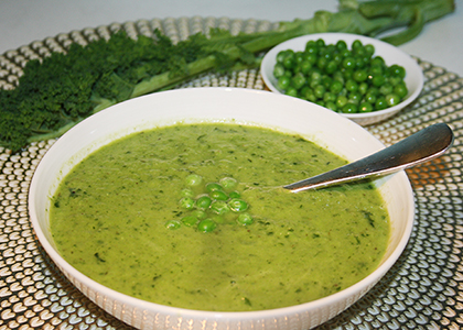 Great Green Blender Soup and Crème Fraîche Recipe