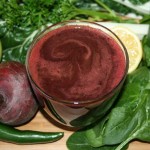 Beet juice in glass