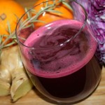 purple juice in a glass