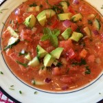 Chilled soup in bowl