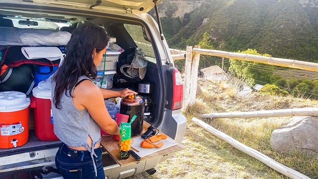 Juicing in Back of Car