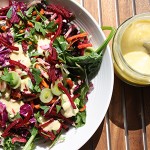 Beet Red Cabbage Slaw with Garlic Aioli